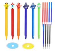 SneiDr 6 Piezas Bolígrafos Borrables Retráctiles Bolis Borrables Azul Bolígrafo de Gel Borrable 0,5 mm Bolígrafos Tinta de Gel con 9 Recambios y 2 Gomas para Niños Estudiantes Escuela Papelería