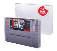 SNES Games - Paquete de 25 protectores de pantalla compatibles con Super Nintendo SNES Games de 0.4 mm de grosor, antipolvo, sin ácidos, funda de PET transparente EVORETRO
