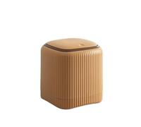 SNGUOQ 1 Uds cubo de basura for escritorio con tapa interior/exterior doble barriles organizador dormitorio Oficina caja almacenamiento Para Oficina,Hogar(Brown)