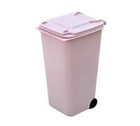 SNGUOQ 1 Uds Mini soporte organizador de cubo basura plástico escritorio for oficina, soluciones almacenamiento for sala manualidades estudio Para Oficina,Hogar(Pink)