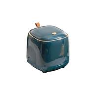 SNGUOQ 1 Uds. Papelera for escritorio redondo con tapa, pequeño cubo de basura for almacenamiento for baño, oficina, mesa centro, organizador cesta papel Para Oficina,Hogar(Dark Green)