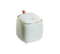 SNGUOQ 1 Uds. Papelera for escritorio redondo con tapa, pequeño cubo de basura for almacenamiento for baño, oficina, mesa centro, organizador cesta papel Para Oficina,Hogar(Light Green)