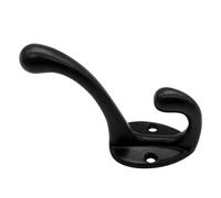 SNGUOQ 10 Uds. Gancho negro for pared for ropa, perchero doble montado en la for baño, cocina, dormitorio, pasillo, ganchos de con tornillos Para Vestidores Y Dormitorios