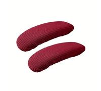 SNGUOQ 2 Fundas for reposabrazos de Silla Oficina, extraíbles, elásticas, Lavables, Tela elástica, Paquete Medio for para Oficinas,Dalas De Reuniones(Dark Red)