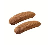 SNGUOQ 2 Fundas for reposabrazos de Silla Oficina, extraíbles, elásticas, Lavables, Tela elástica, Paquete Medio for para Oficinas,Dalas De Reuniones(Light Coffee)
