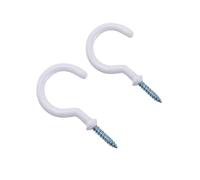 SNGUOQ 50 piezas de soporte resistente negro for colgar tazas con hombros for el hogar, ganchos techo montados en la pared Para Artículos Colgantes(1 inch white)