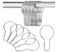 SNGUOQ 60 uds Anillo de Cortina Anillos Ducha Acero Inoxidable Ganchos Barra Pasador Seguridad en Forma Calabaza para Cortinas Y Barras De Cortina