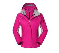 SNGUOQ Chaqueta de esquí trekking invierno for mujer, for acampar, escalar, una sola placa, impermeable, resistente al viento, gruesa, ropa senderismo Para Campings Y Parques Acuáticos(Pink,L)
