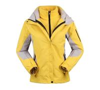 SNGUOQ Chaqueta de esquí trekking invierno for mujer, for acampar, escalar, una sola placa, impermeable, resistente al viento, gruesa, ropa senderismo Para Campings Y Parques Acuáticos(Gold,S)