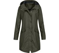 SNGUOQ Chaqueta impermeable con capucha y talla grande for mujer, resistente al viento, larga, for exteriores Para Campings Y Parques Acuáticos(Green,XXL)