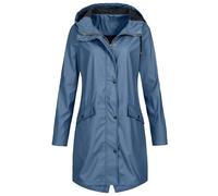 SNGUOQ Chaqueta impermeable ligera for mujer, con cremallera, plegable, for exteriores, capucha Para Campings Y Parques Acuáticos(Dark Blue,XL)