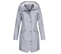 SNGUOQ Chaqueta impermeable ligera for mujer, con cremallera, plegable, for exteriores, capucha Para Campings Y Parques Acuáticos(Gray,S)