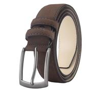 SNGUOQ Cinturones Hombr Cinturón de Ante for Hombre, Hebilla de aleación de Tendencia Retro, cinturón de Gran tamaño, 2 uds. Adecuado para Negocios Y Ocio(Coffee,105cm)