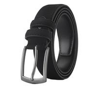 SNGUOQ Cinturones Hombr Cinturón de Ante for Hombre, Hebilla de aleación de Tendencia Retro, cinturón de Gran tamaño, 2 uds. Adecuado para Negocios Y Ocio(Black,105cm)