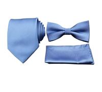 SNGUOQ Conjunto de corbata Poliéster Corbata a rayas delgadas Pajarita Gemelos Broche for accesorio Para Fiestas Y Reuniones(Color5)