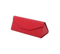 SNGUOQ Estuche plegable for gafas de mujer, estuche for, contenedor triangular, Fundas protectoras cuero, 2 uds Para Viajes Y Vacaciones(Red)