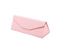 SNGUOQ Estuche plegable for gafas de mujer, estuche for, contenedor triangular, Fundas protectoras cuero, 2 uds Para Viajes Y Vacaciones(Pink)