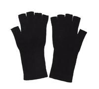 SNGUOQ Guantes unisex de punto sin dedos, media mano, for hombre y mujer, color negro, ideales for el invierno. Disponibles en dos pares Para Actividades De Invierno(Black)