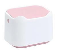 SNGUOQ Papelera for escritorio tipo prensa con tapa, pala, bote de basura pequeño for el hogar, caja almacenamiento artículos diversos, 2 uds Para Oficina,Hogar(White pink)