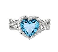 SNHHNSW 1-3 Heart Cut Natural Gemstone Anillo de compromiso S 10K 14K Esmeralda/Moissanite/Ruby/Sapphire/Opal Halo Infinity Promise Anillo de piedra de nacimiento para mujeres para mujeres
