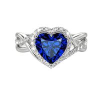 SNHHNSW 1-3 Heart Cut Natural Gemstone Anillo de compromiso S 10K 14K Esmeralda/Moissanite/Ruby/Sapphire/Opal Halo Infinity Promise Anillo de piedra de nacimiento para mujeres para mujeres