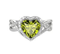 SNHHNSW 1-3 Heart Cut Natural Gemstone Anillo de compromiso S 10K 14K Esmeralda/Moissanite/Ruby/Sapphire/Opal Halo Infinity Promise Anillo de piedra de nacimiento para mujeres para mujeres