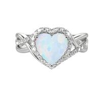 SNHHNSW 1-3 Heart Cut Natural Gemstone Anillo de compromiso S 10K 14K Esmeralda/Moissanite/Ruby/Sapphire/Opal Halo Infinity Promise Anillo de piedra de nacimiento para mujeres para mujeres