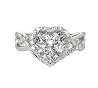 SNHHNSW 1-3 Heart Cut Natural Gemstone Anillo de compromiso S 10K 14K Esmeralda/Moissanite/Ruby/Sapphire/Opal Halo Infinity Promise Anillo de piedra de nacimiento para mujeres para mujeres