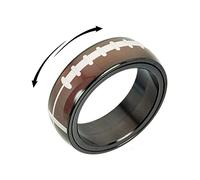 SNHHNSW American Football Fidget Spinner Ring Personalized Knuckle Middle Finger Rings Rotate Freely Stainless Steel Rugby Gifts Boredom Stress Relieving Anxiety Band for Men Women Bff