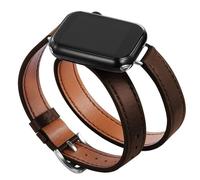 SNHHNSW Banda de reloj para Ultra 49 mm 44 mm 41 mm Corola de cuero de doble turismo 45 mm 42 mm series de 44 mm para 9 8 7 6 SE 5 4 3 2 para iWatch 6 38 mm