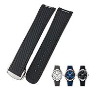 SNHHNSW Bracelet de montre en caoutchouc avec extrémité incurvée Omega 300 AT150 Aqua Terra 8900 19 mm 20 mm