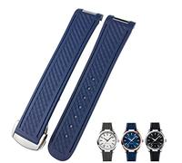 SNHHNSW Bracelet de montre en caoutchouc avec extrémité incurvée Omega 300 AT150 Aqua Terra 8900 19 mm 20 mm