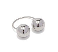 SNHHNSW Geometric Balls Minimalist Wrap Open Ring for Women Fashion Ball Stainless Steel Eternity Statement Promise Knuckle Pinky Stacking Adjustable Rings Daughter Bff Birthday Christmas Gifts