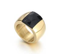 SNHHNSW Impresionante gran declaración de cristal de cristal anillo de cóctel anillo de cóctel cúbico acero inoxidable grueso grues