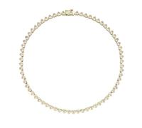 SNHHNSW New 2026 Fashion Trendy Valentine's Day Gift Women Her Geometric Bezel Set Heart Shaped Tennis Chain Bracelet Necklace Accessories Creative