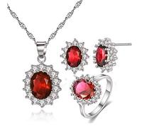 SNHHNSW Princesa White White Oval Gemstone Pendientes/collar/Joyería de anillo