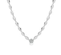SNHHNSW silver high carbon 45+10cm all-match chain necklace for women sparkling wedding