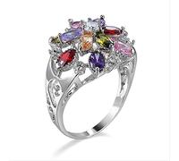 SNHHNSW Turmaline Gemstone Multicolor Flower Ann Real Fine Boda For Women