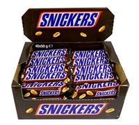 Snickers (40 x 50g) Chocolatina con Deliciosa Crema de Cacahuete, 50 g - Pack de 40