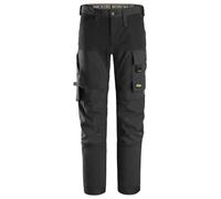 Snickers 6375 - Pantalón de tela de sofshell a prueba de viento con material extensible para todas las direcciones, Negro , 50