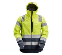 Snickers AllroundWork Hi-Vis shell impermeable trabajoitchaqueta, clase 3, EN 20471, 343 HV-amarillo-azul marino S