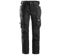 Snickers AllroundWork trabajo elásticoitsh pantalones w. Bolsillos tipo funda, EN 14404 Negro 104