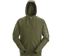 Snickers Arbeitspullover Logo Hoodie wit ziprschluss Khaki/Green S