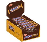 SNICKERS Creamy Peanut Butter - Caja de 24 Barritas x 36,5 g - 876 g Total - Chocolate con Crema de Cacahuete - Formato de 2 Porciones - Snack Dulce para Compartir