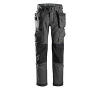 Snickers FlexiWork capa de suelo de trabajoitshose w. bolsillos de funda, EN 14404 acero gris-negro 60