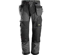 Snickers FlexiWork - Pantalones de trabajo con bolsillos (talla 256), color azul marino y negro