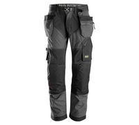 Snickers FlexiWork trabajoitshose w. Funda bolsillos, EN 14404 acero gris-negro 100