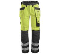Snickers Hi-Vis de trabajoitshose w. bolsillos tipo funda, cl. 2, EN 14404, 20471 HV-amarillo-antracitait 100