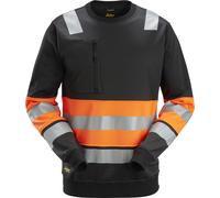 Snickers Jersey de seguridad de alta visibilidad, sudadera, clase 1 negro/naranja de alta visibilidad 3XL