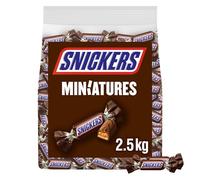 Snickers Minis Chocolatinas Cacahuete Caramelo y Chocolate con Leche 2,5kg | Chocolatinas minis con cacahuetes y caramelo, formato ideal para fiestas, oficinas y compartir en Halloween.